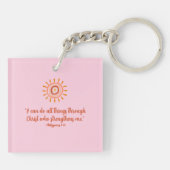 レインボーホクリスチャン引用文/愛とありがとう キーホルダー (裏面)