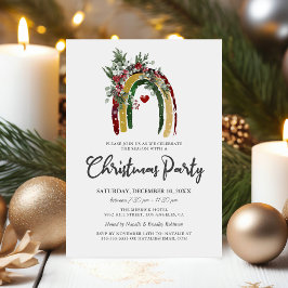 レインボーホクリスマスホリデーパーティー招待状 招待状