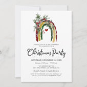 レインボーホクリスマスホリデーパーティー招待状 招待状 (正面)