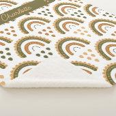 レインボーホグリパーソナライズされたーンホワイトブラウン シェルパブランケット (3/4)