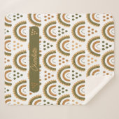 レインボーホグリパーソナライズされたーンホワイトブラウン シェルパブランケット (正面(横))