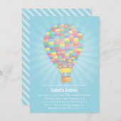 レインボーホットエアバルーンベビーシャワー招待状 招待状 (正面/裏面)