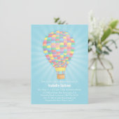 レインボーホットエアバルーンベビーシャワー招待状 招待状 (スタンド正面)