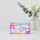 レインボーホログラフィシンプルックタイポグラフィの点滅 名刺 (スタンド正面)