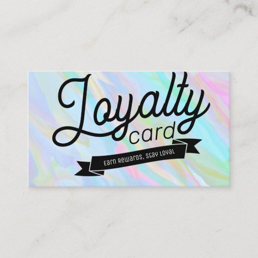 レインボーホログラフィックエステティシャンソーシャルメディア ロイヤリティカード (正面)