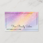 レインボーホログラフィックグリッターグラデーション顧客 ロイヤリティカード (正面)