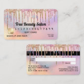 レインボーホログラフィックグリッタードリップギフトクレジット 名刺 (正面/裏面)