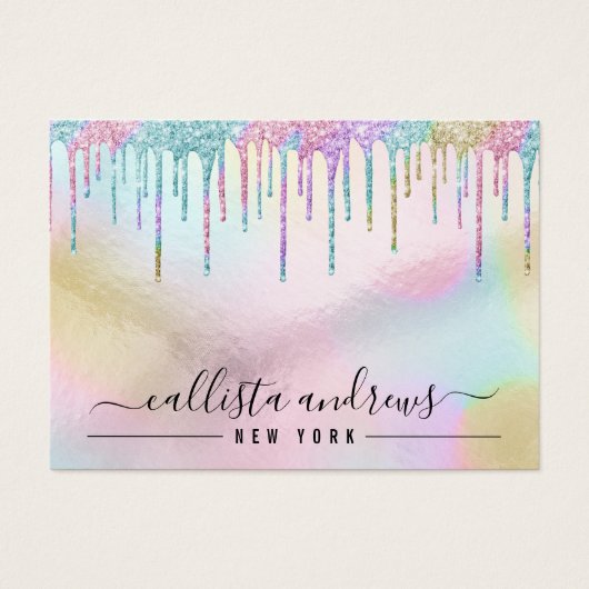 レインボーホログラフィックグリッタードリップブレスレットディスプレイ (正面)