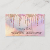 レインボーホログラフィックグリッタードリップ爪、 ネイルポーランド 名刺 (裏面)