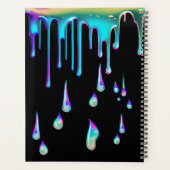 レインボーホログラフィックドリップメタルブラック プランナー手帳 (裏面)