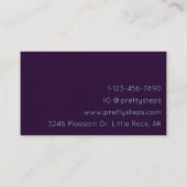 レインボーホログラフィックパープルダンススタジオインストラクター 名刺 (裏面)