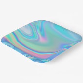 レインボーホログラフィック抽象芸術 ペーパープレート (傾斜あり)