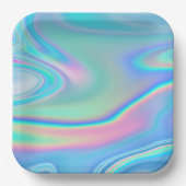 レインボーホログラフィック抽象芸術 ペーパープレート (正面)