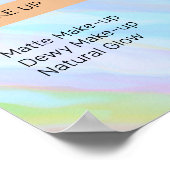 レインボーホログラフィック爪、 ネイル技術価格表 ポスター (角)