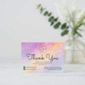 レインボーホログラフグリッターグラデーションお客様ありがとうございました 名刺 (スタンド正面)