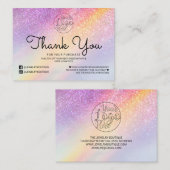 レインボーホログラフグリッターグラデーションお客様ありがとうございました 名刺 (正面/裏面)