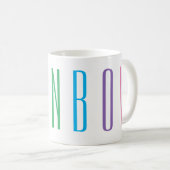 レインボーホワイトマグカップ コーヒーマグカップ (正面右)