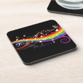 レインボーホワイトミュージックノート コースター (左側)