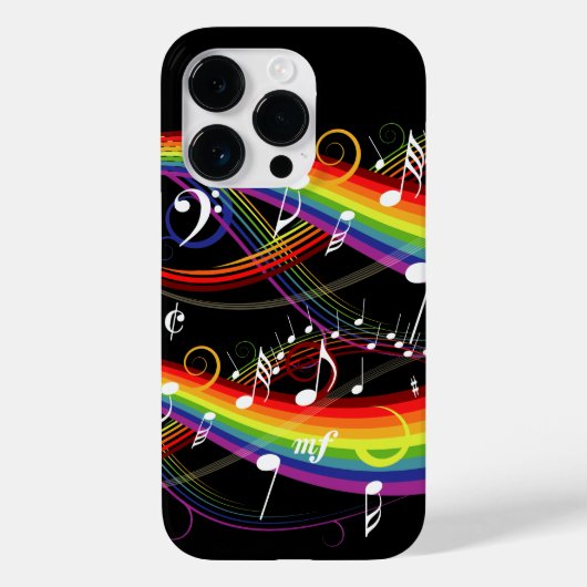 レインボーホワイトミュージックノート Case-Mate iPhoneケース (裏面)