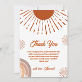 レインボーホーこ来この息子の赤ちゃんシャワー サンキューカード (正面)