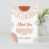 レインボーホーこ来この息子の赤ちゃんシャワー サンキューカード (スタンド正面)