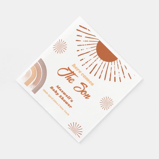 レインボーホーこ来この息子の赤ちゃんシャワー スタンダードランチョンナプキン (角)