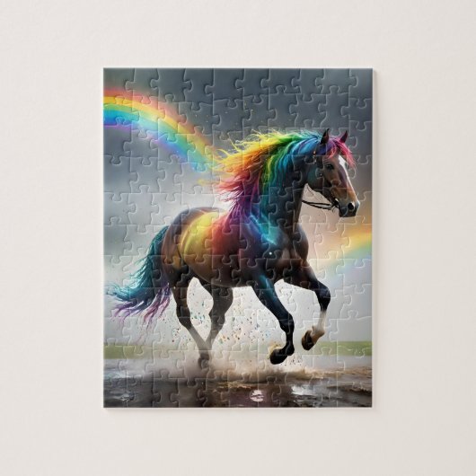 レインボーホースとレインボーズの雨のダンス ジグソーパズル (縦)