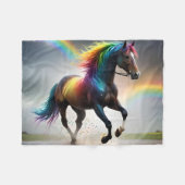 レインボーホースとレインボーズの雨のダンス フリースブランケット (正面(横))