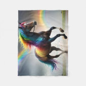 レインボーホースとレインボーズの雨のダンス フリースブランケット (正面)