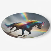 レインボーホースとレインボーズの雨のダンス ペーパープレート (アングル)