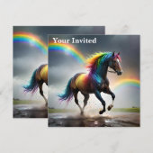 レインボーホースとレインボーズの雨のダンス 招待状 (正面/裏面)