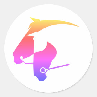 レインボーホースヘッズステッカー ラウンドシール