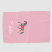 レインボーホース – あなたの名前 ゴルフタオル (横)