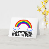 レインボーホープ記号coronavirus covid-19文字混乱 カード (黄色い花)