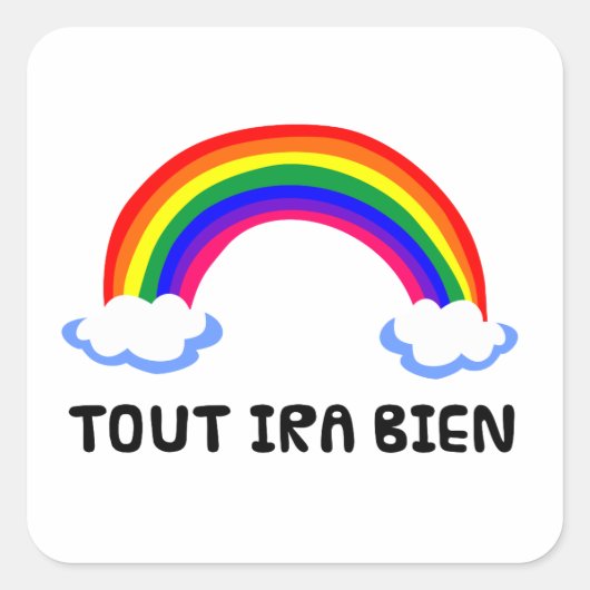 レインボーホープcoronavirusコロナウイルスのシンボルフラン スクエアシール (正面)