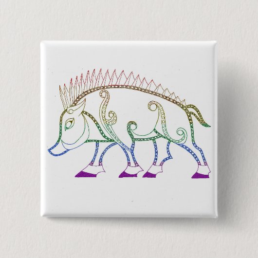 レインボーボア 缶バッジ (正面)