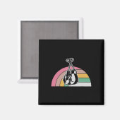 レインボーボクシング手袋レトロスタイルデザイン マグネット (正面/裏面)