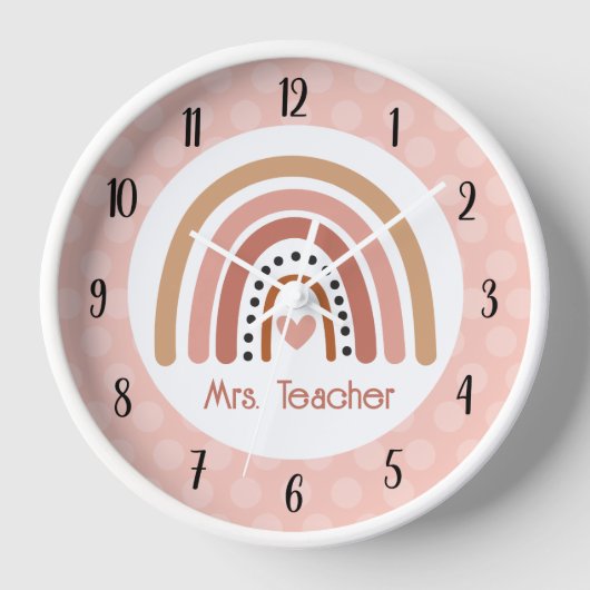 レインボーボヘミアンニュートラルカラーカスタムウォール 壁時計 (正面)