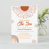 レインボーボヘミア ここに息子がやってくる ベビーシャワー 招待状 (スタンド正面)