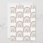 レインボーボホウォーター色ベビーシャワー 招待状 (裏面)