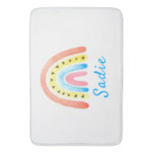 レインボーボホピンクイエローハート名 バスマット (正面縦)