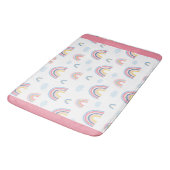 レインボーボホピンクブルーイエローガーリーおもしろい バスマット (アングル)