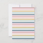 レインボーボホピンクブルーベビーシャワー サンキューカード (裏面)