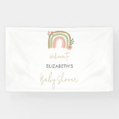 レインボーボホベイビーシャワーかわいいウェルカムスクリプト 横断幕 (横)