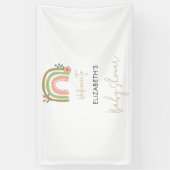 レインボーボホベイビーシャワーかわいいウェルカムスクリプト 横断幕 (縦)