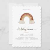 レインボーボホーニュートラルベビーシャワー 招待状 (正面)