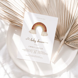 レインボーボホーニュートラルベビーシャワー 招待状