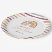 レインボーボホーピーチパープルベビーシャワー ペーパープレート (アングル)