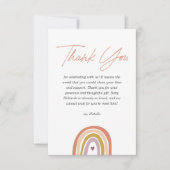 レインボーボホーピーチ赤面ベビーシャワー サンキューカード (正面)