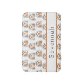 レインボーボホーブラウンベージュグレーホワイトガール バスマット (正面縦)